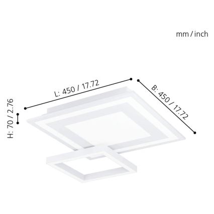 Eglo - Plafonnier LED RGB à intensité variable SAVATAEILA-C LED/20W/230V