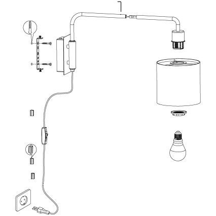 Eglo - Applique murale 1xE27/40W/230V