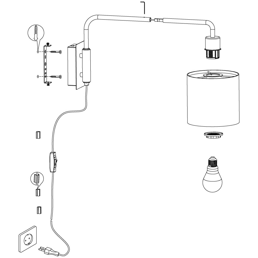 Eglo - Applique murale 1xE27/40W/230V