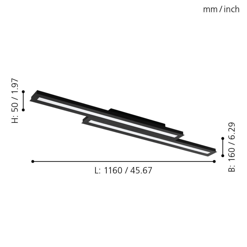 Eglo - Plafonnier à intensité variable LED RGB SALITERAS-C 2xLED/10W/230V