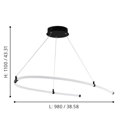 Eglo - Suspension LED avec fil LED/27W/230V