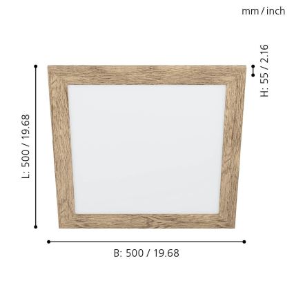 Eglo 99435 - Plafonnier LED PIGLIONASSO LED/20W/230V 500x500 mm