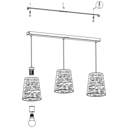 Eglo - Suspension filaire 3xE27/40W/230V