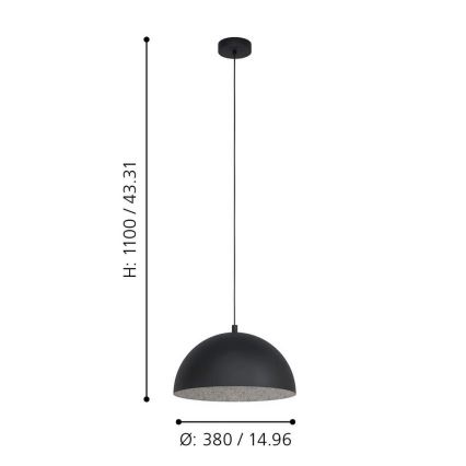 Eglo - Suspension avec fil 1xE27/40W/230V