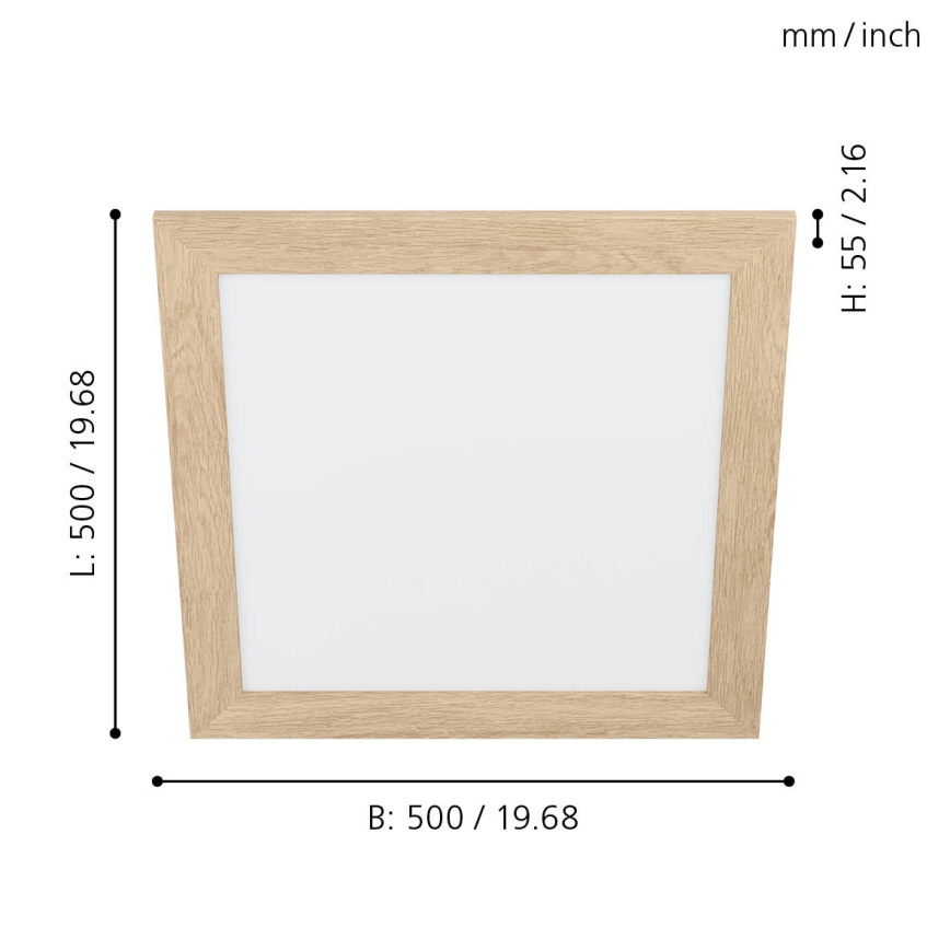 Eglo 99471 - Plafonnier LED PIGLIONASSO LED/20W/230V 500x500 mm