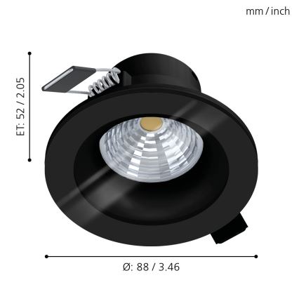 Eglo - Luminaire de salle de bain encastrable LED à intensité variable LED/6W/230V 2700K IP44