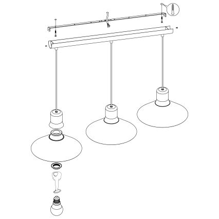 Eglo - Suspension filaire 3xE27/28W/230V