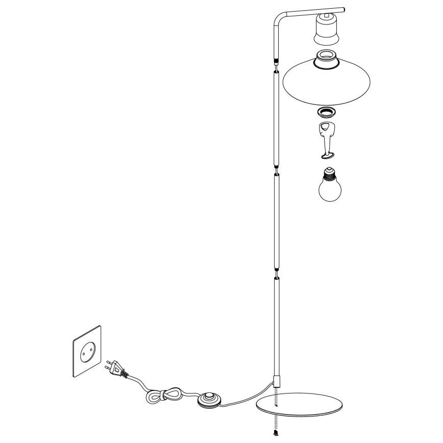 Eglo - Lampadaire 1xE27/28W/230V