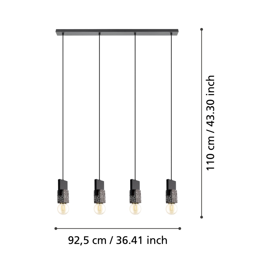 Eglo 99532 - Suspension sur câbles LOBATIA 4xE27/40W/230V