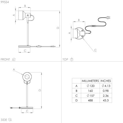 Eglo - Lampe de table 1xE27/28W/230V