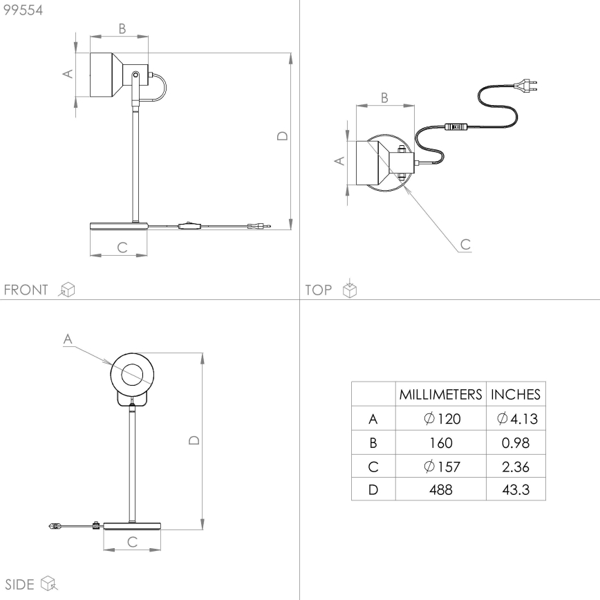 Eglo - Lampe de table 1xE27/28W/230V