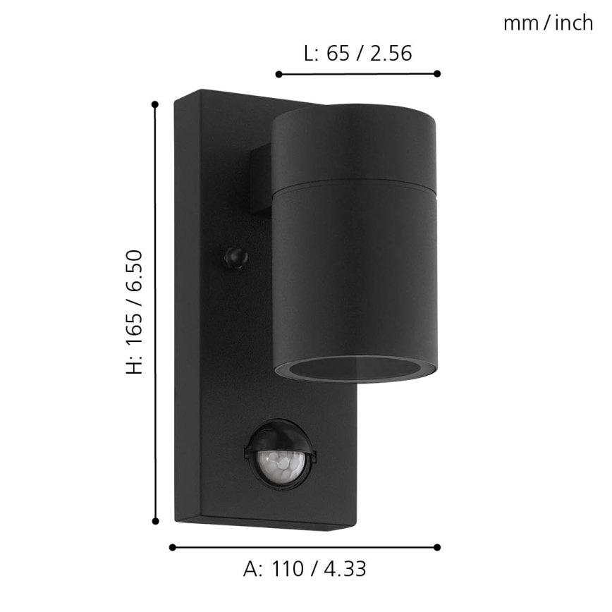 Eglo - Applique murale LED extérieur avec capteur 1xGU10/3W/230V IP44