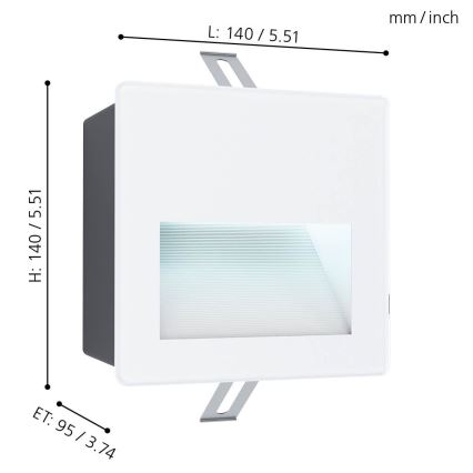 Eglo - Luminaire encastré LED extérieur LED/3,7W/230V IP65 blanc