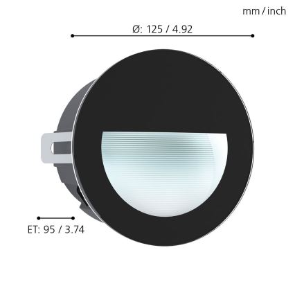 Eglo - Luminaire encastré LED extérieur LED/2,5W/230V IP65 noir