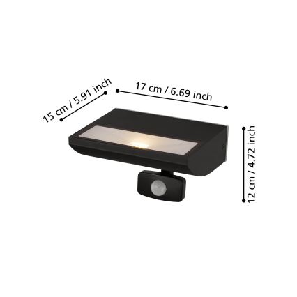 Eglo 99579 - Luminaire LED d'extérieur avec détecteur SORRONARO LED/10,5W/230V IP44