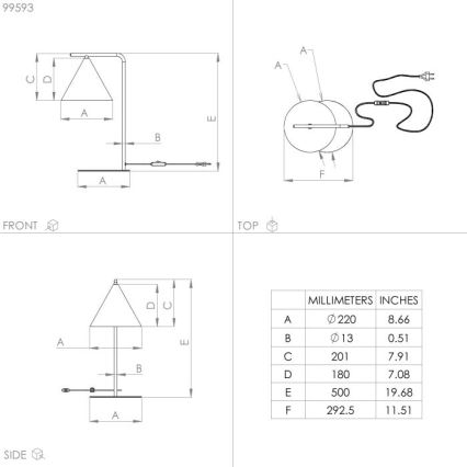 Eglo - Lampe de table 1xE27/40W/230V