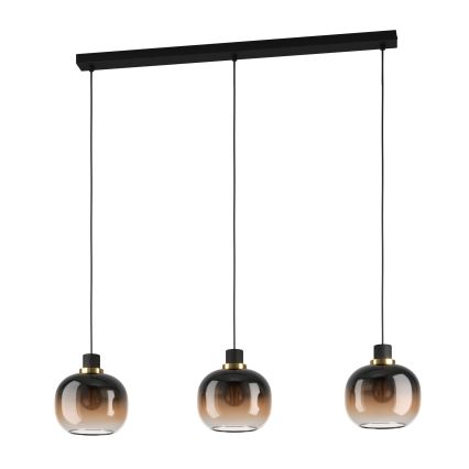 Eglo - Suspension filaire 3xE27/40W/230V marron