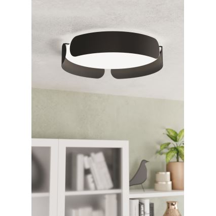 Eglo - Plafonnier LED/20W/230V Ø 37 cm noir