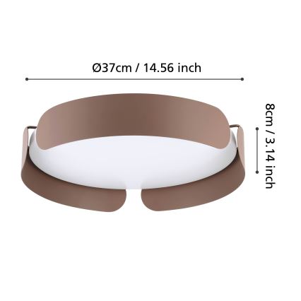 Eglo - Plafonnier LED/20W/230V Ø 37 cm marron