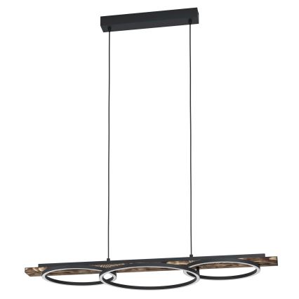 Eglo - Suspension LED dimmable sur câble 2xLED/12,5W/230V+LED/15,5W 3000K marron/noir