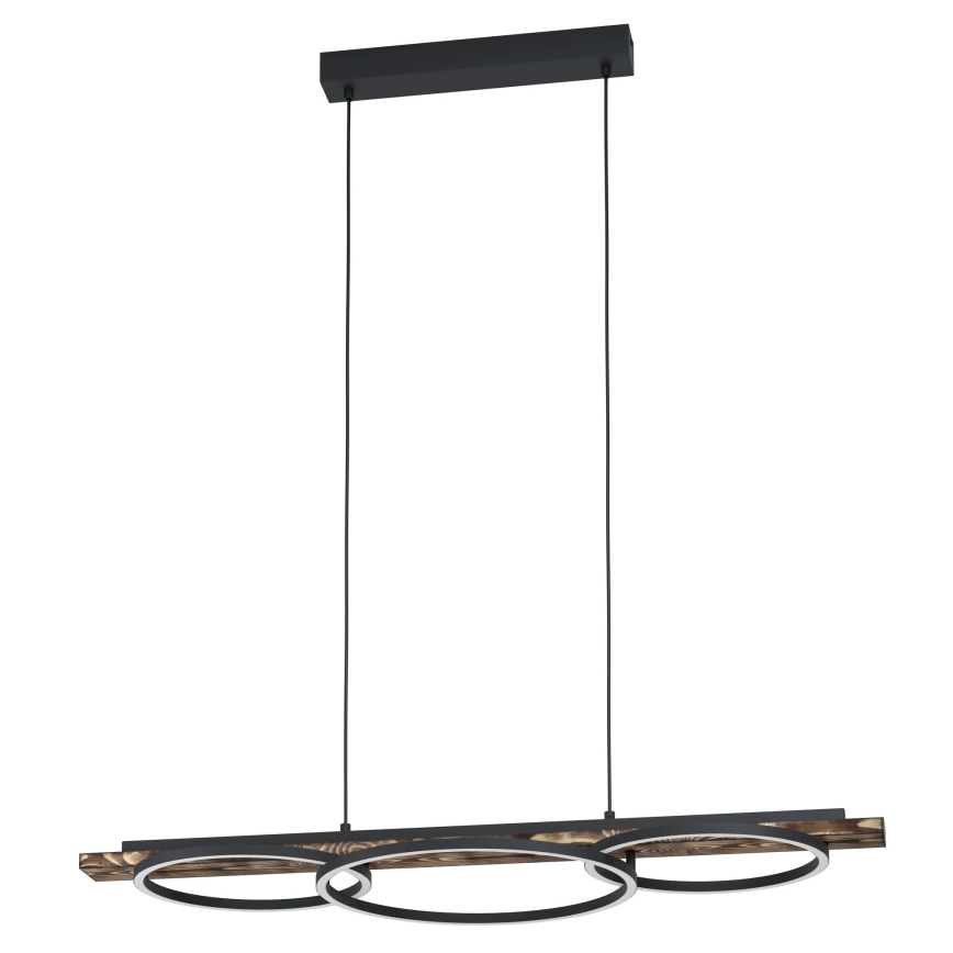 Eglo - Suspension LED dimmable sur câble 2xLED/12,5W/230V+LED/15,5W 3000K marron/noir