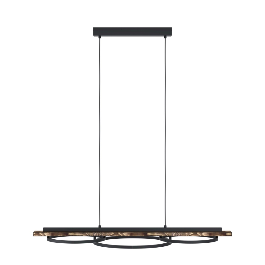 Eglo - Suspension LED dimmable sur câble 2xLED/12,5W/230V+LED/15,5W 3000K marron/noir