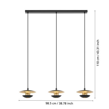 Eglo - Suspension filaire LED 3xGU10/4,5W/230V