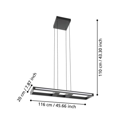Eglo - Suspension filaire à intensité variable LED/21W/230V 2700-6500K