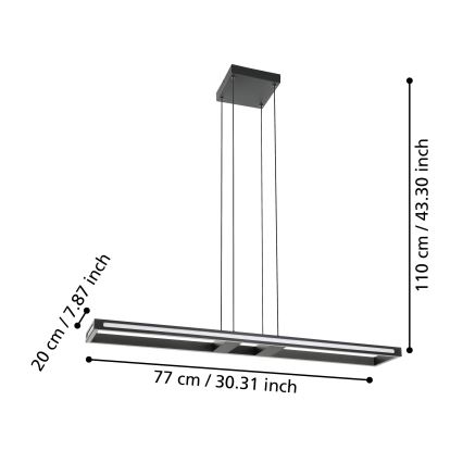 Eglo - Suspension filaire à intensité variable LED/33W/230V 2700-6500K