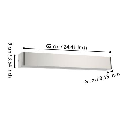 Eglo - Applique murale salle de bain LED/26,5W/230V 3000K IP44 chrome mat