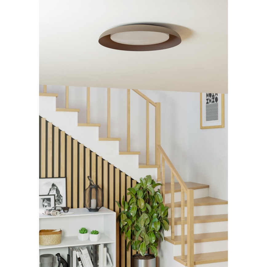 Eglo 99704 - Plafonnier LED PENJAMO, 17,1 W/230 V, marron