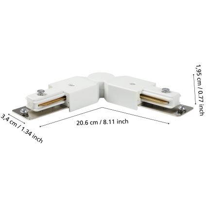 Eglo - Connecteur d'angle pour système de rail blanc