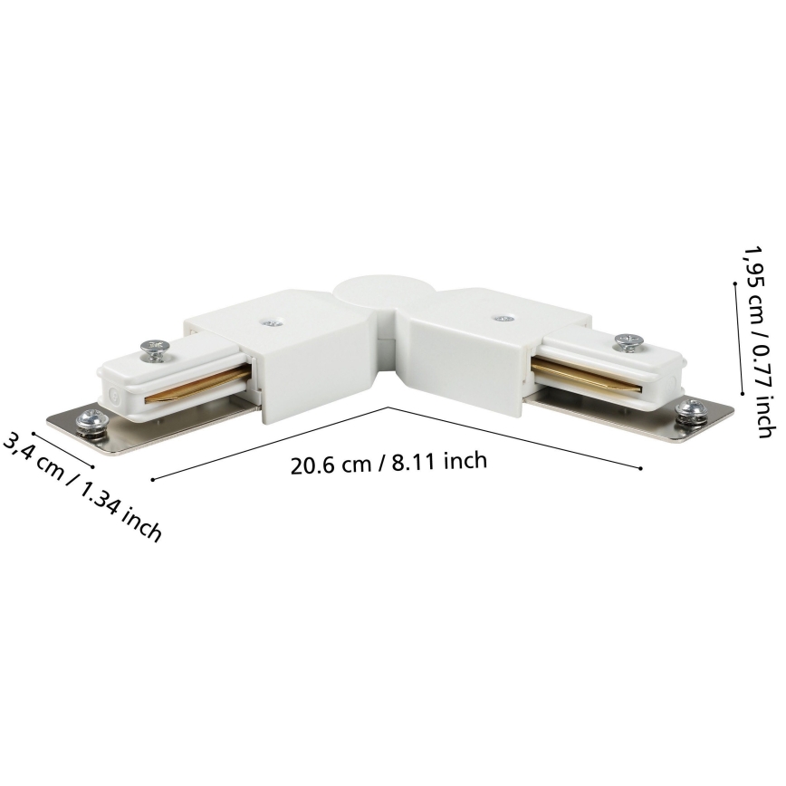 Eglo - Connecteur d'angle pour système de rail blanc