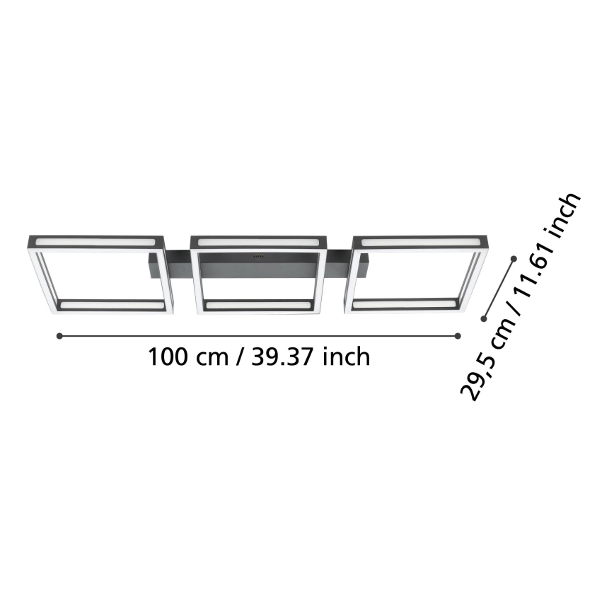 Eglo - plafonnier LED 3xLED/11,2W/230V noir