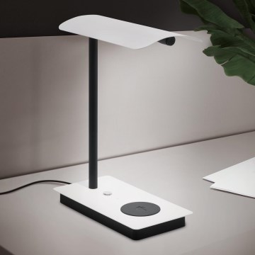 Eglo 99828 - Lampe de table tactile à intensité variable avec charge sans fil LED/5,8W/230V blanche