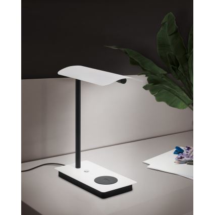 Eglo 99828 - Lampe de table LED dimmable à commande tactile avec charge sans fil ARENAZA LED/5,8W/230V blanche