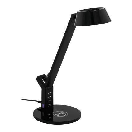 Eglo 99832 - Lampe de table tactile LED à intensité variable avec charge sans fil BANDERALO LED/4,8W/230V noire