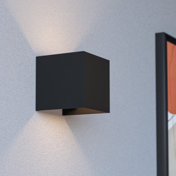 Eglo - Applique murale d'extérieur LED rechargeable à intensité variable, avec détecteur de mouvement et capteur crépusculaire LED/2,2W/5V IP44 noir