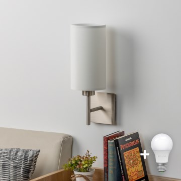 Eglo - Applique murale LED TUNJA 1xE27/60W/230V chrome mat/blanc