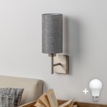 Eglo - Applique murale LED TUNJA 1xE27/60W/230V chrome mat/gris