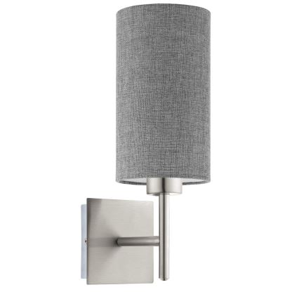 Eglo - Applique murale LED TUNJA 1xE27/60W/230V chrome mat/gris