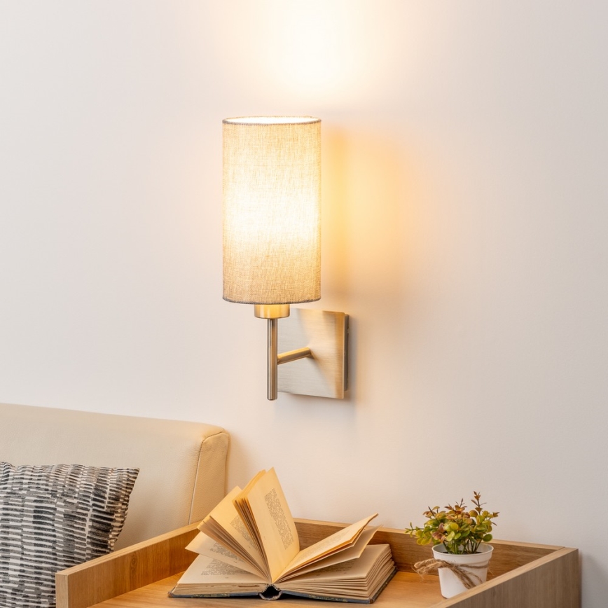 Eglo - Applique murale LED TUNJA 1xE27/60W/230V chrome mat/gris