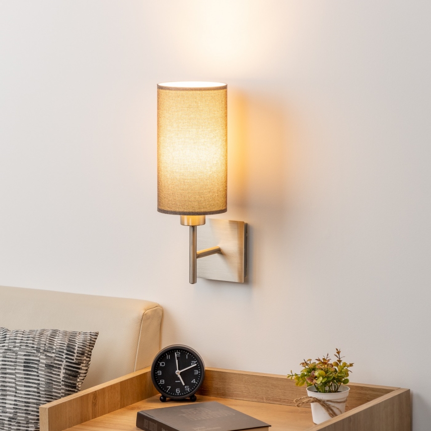 Eglo - Applique murale LED TUNJA 1xE27/60W/230V chrome mat/marron