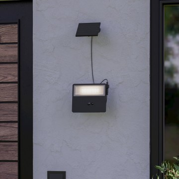 Eglo - Applique murale solaire à LED avec détecteur LED/6,7W/3,7V 2400 mAh IP44 noire