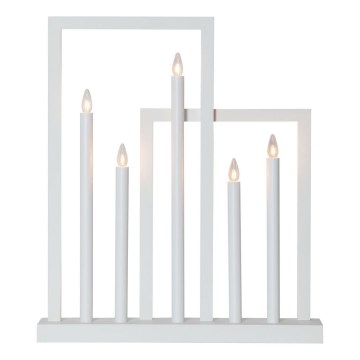 Eglo - Bougeoir de Noël 5xE10/3W/230V blanc