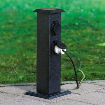EGLO - Colonne de jardin extérieure avec prises SCHUKO IP44