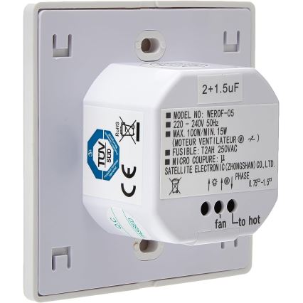 Eglo - Contrôleur de ventilateur mural 100W/230V