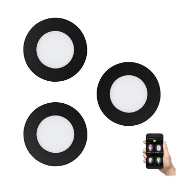 Eglo - Ensemble de 3 luminaires LED dimmables pour salle de bains FUEVA-Z LED/2,8W/230V IP44 Ø 8,5 cm