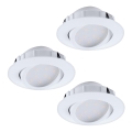 Eglo - Ensemble de 3 spots LED encastrables dimmables PINEDA LED/5,5W/230V