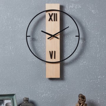 Eglo - Horloge murale 1xAA 56x40 cm bois/métal - FSC certifié